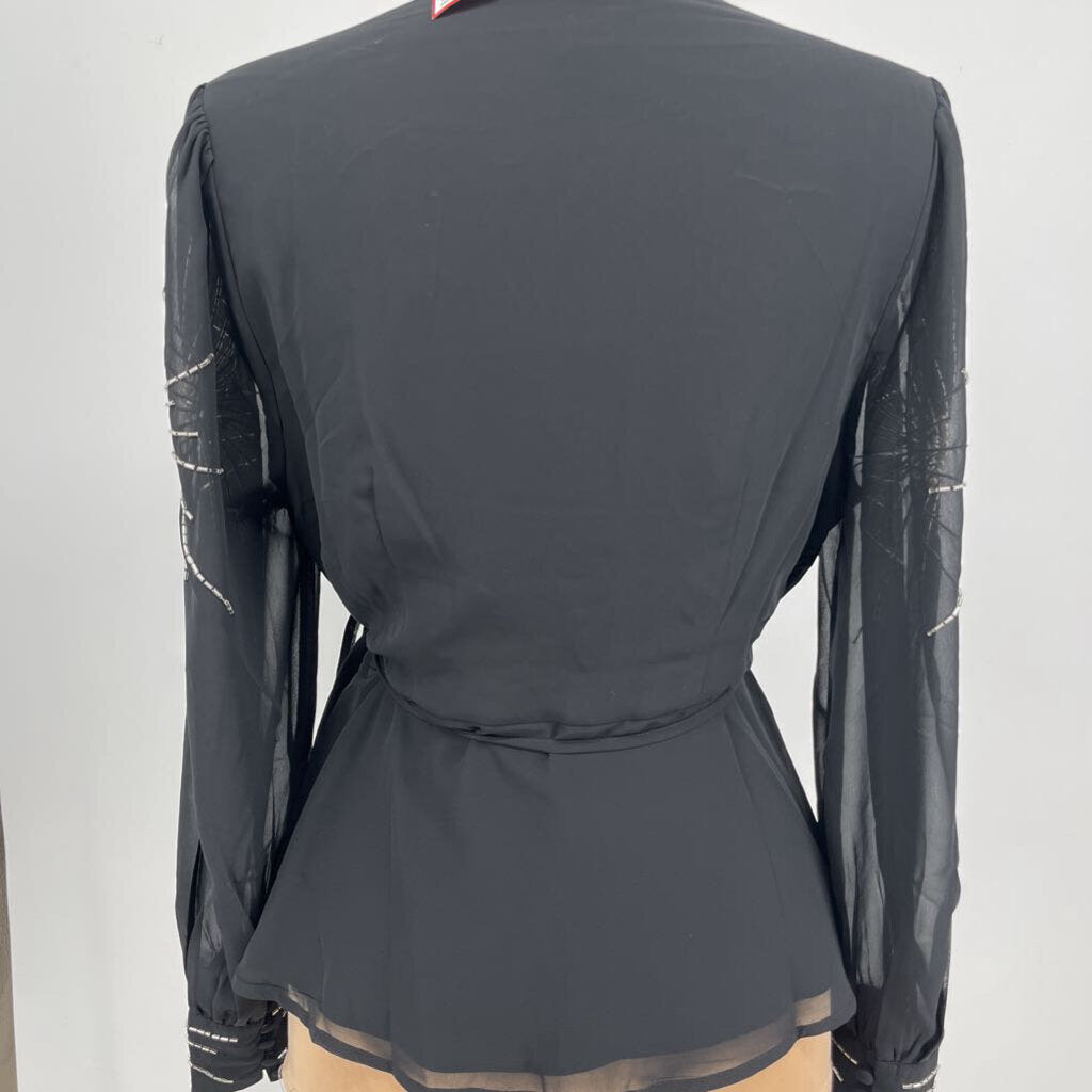 Hope & Ivy Beaded Wrap Shirt