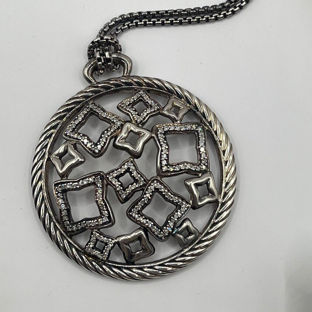 David Yurman Quatrefoil Diamond Necklace