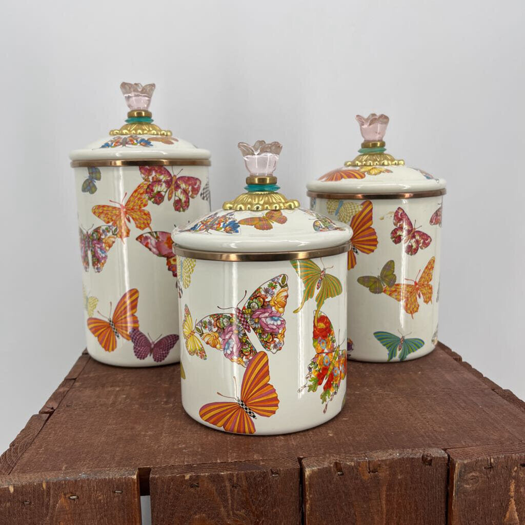 Mackenzie Childs 3pc Canisters