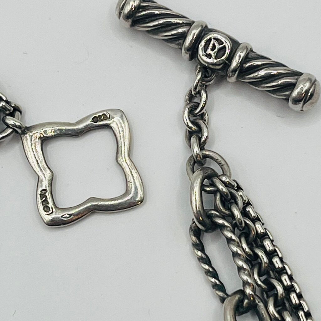 David Yurman Sterling, Diamond, Pearl Necklace