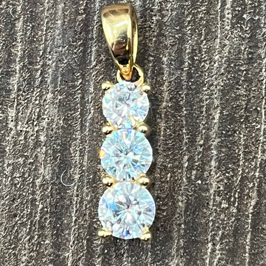 14k Triple Diamond Pendant