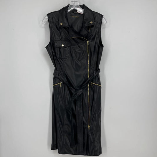 Calvin Klein Slvls Faux Leather Dress