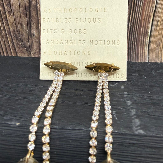 Anthropologie Rhinestone Tassel Earrings