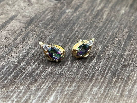10k Mystic Topaz Earrings