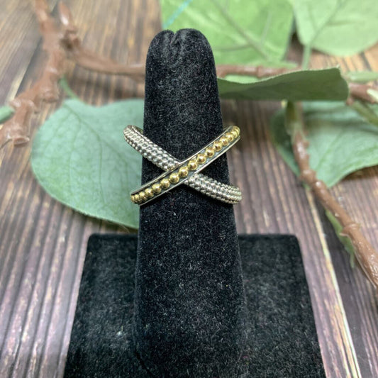 Lagos Two Tone X Ring