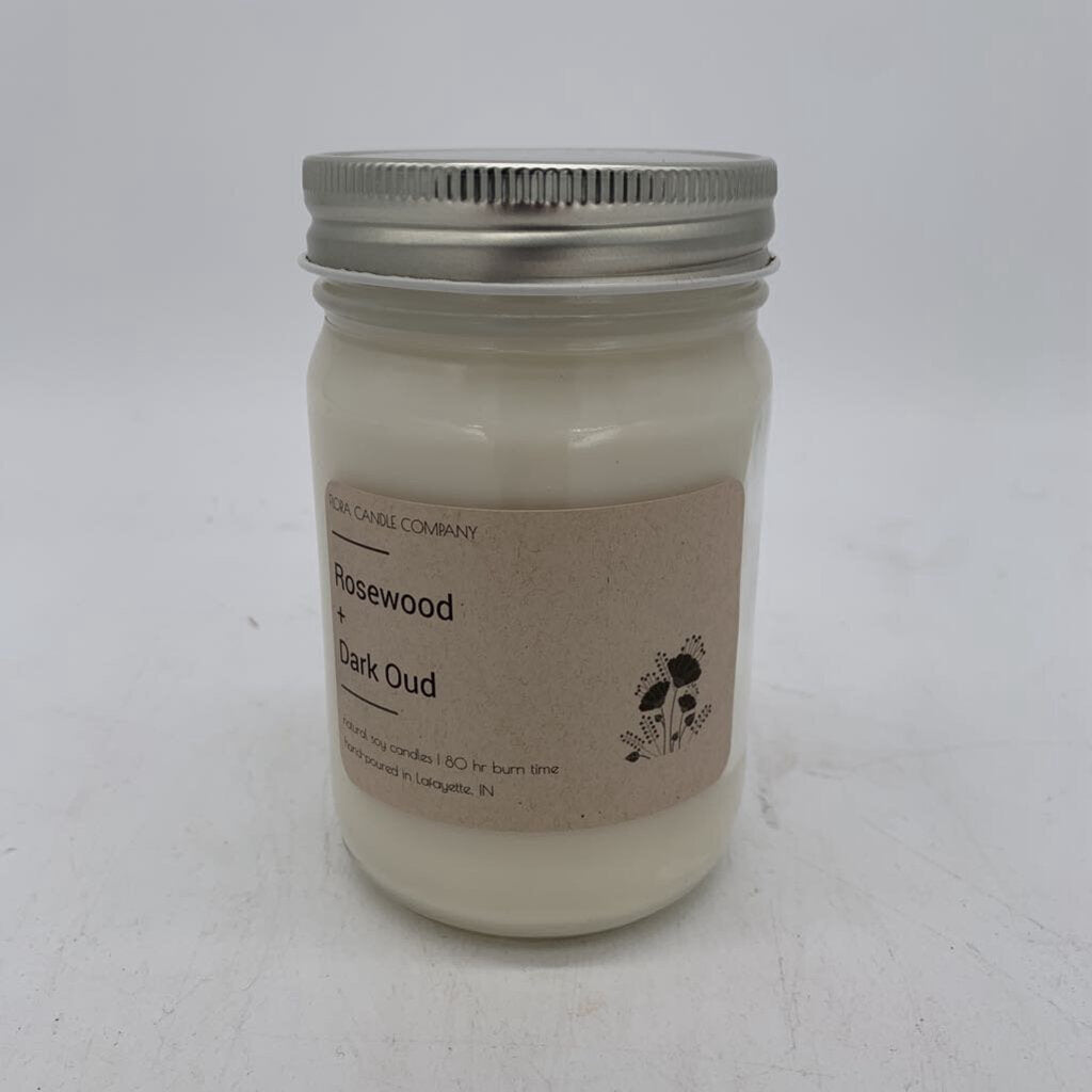 Rosewood + Dark Oud 12oz Mason Jar Candle