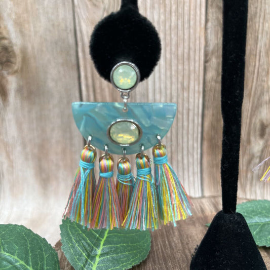 Crescent Tassel Earrings