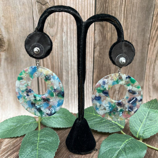 Resin Circle Drop Earrings