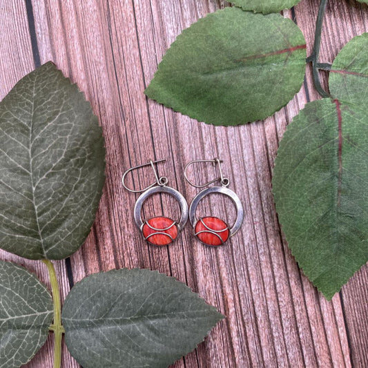 Sterling & Coral Earrings