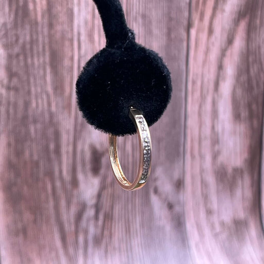 10k YG & Diamond Hook Earrings