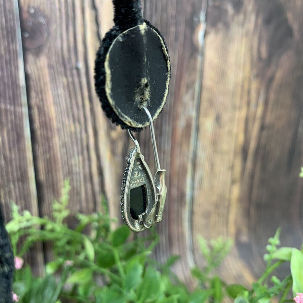 Sterling & Onyx Drop Earrings