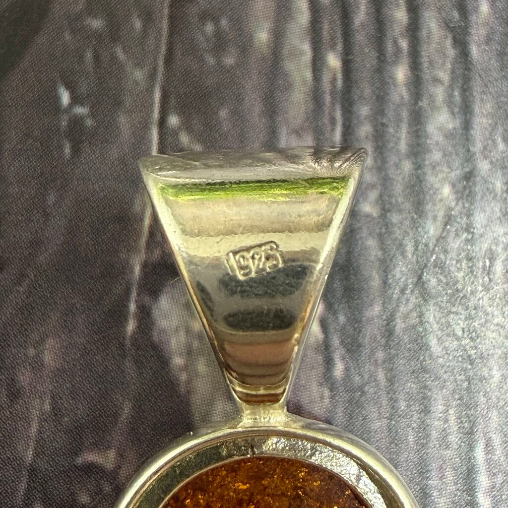 Sterling & Amber Pendant