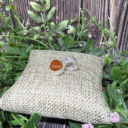 Sterling & Amber Pendant