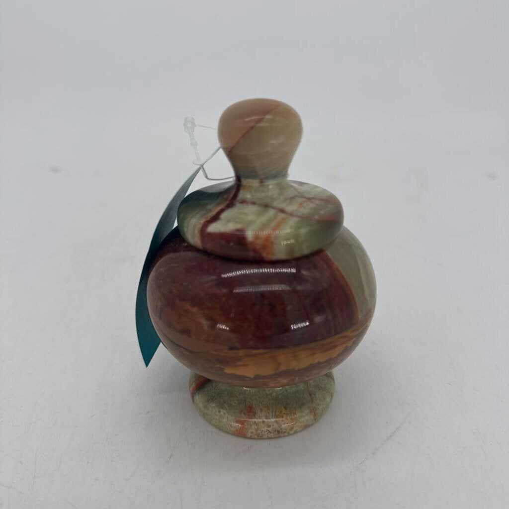 Banded Green Onyx Candy Jar