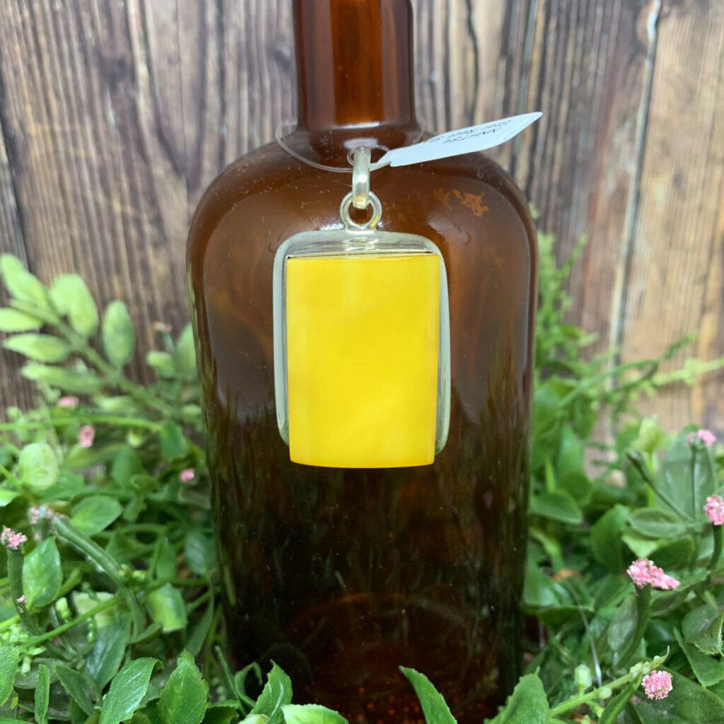 Sterling & Amber Pendant