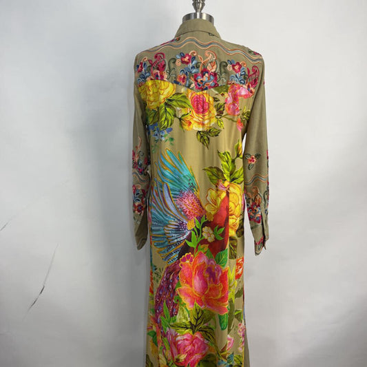 Aratta L/s Embroidered Maxi Dress