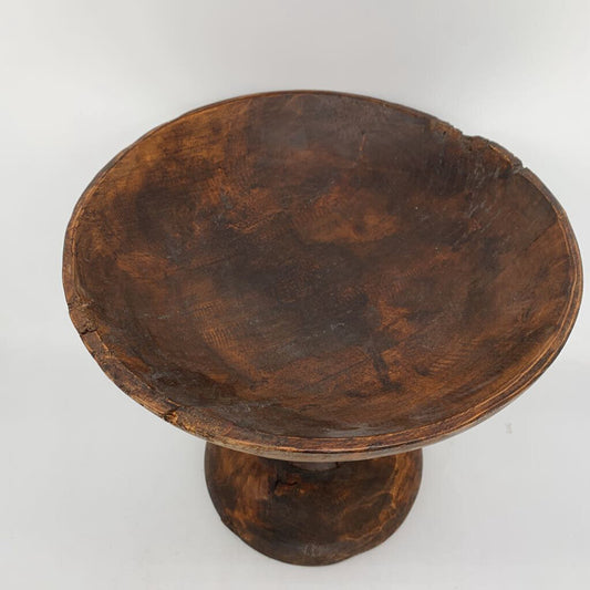 Wooden Footed Carved Bowl