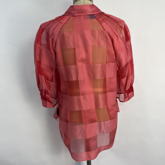 Rebecca Taylor Sheer Checked Blouse