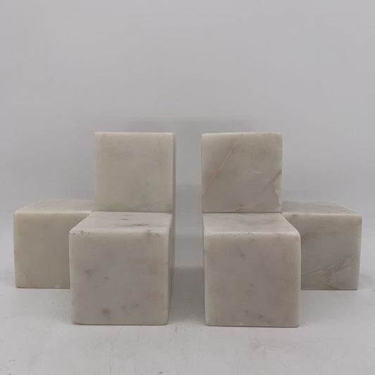 Geometric Marble Bookends