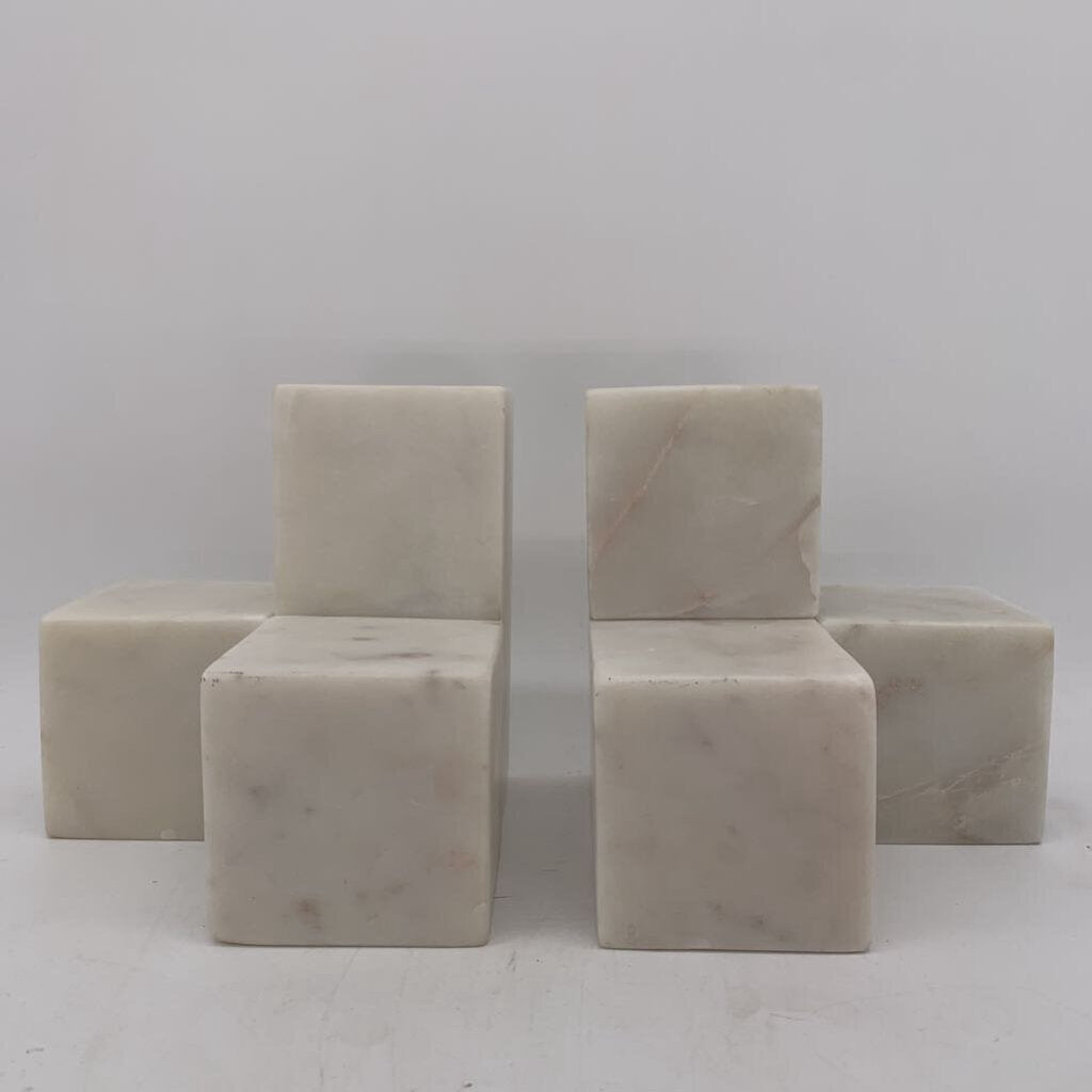 Geometric Marble Bookends