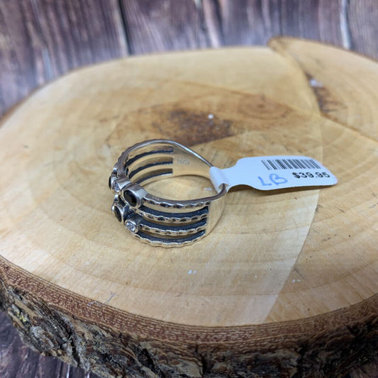 Sterling 4 Tier Gem Ring