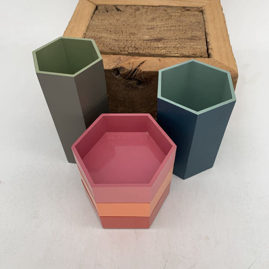 Metal Hexagon Caddy Set