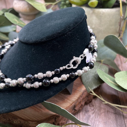 Judith Ripka Sterling and Onxy Necklace