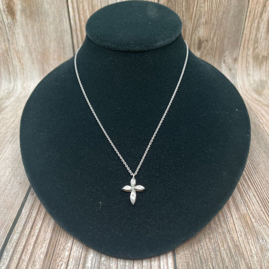 Platinum and Diamonds Cross Necklace