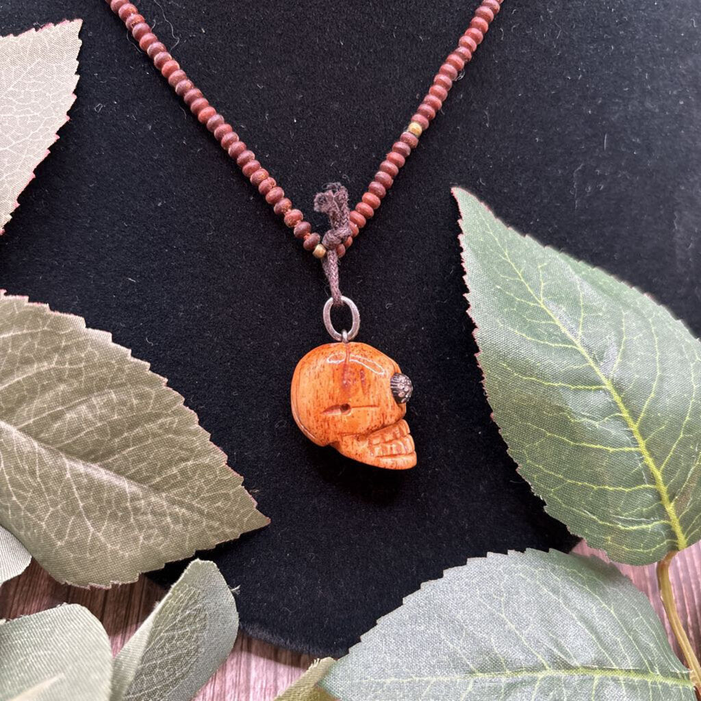 Bone Skull Diamond Eye Necklace