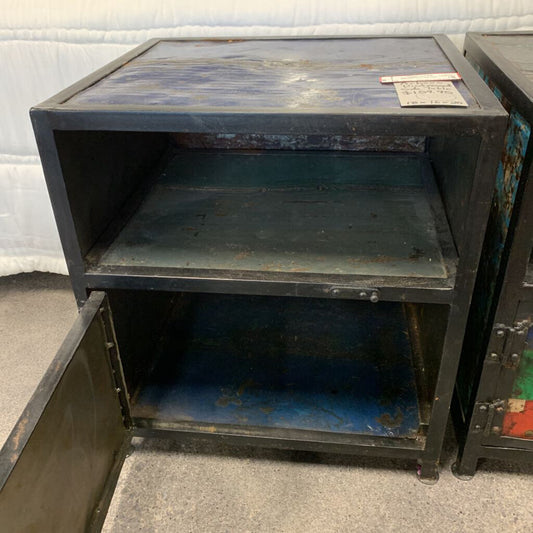 Distressed Steel Side Table
