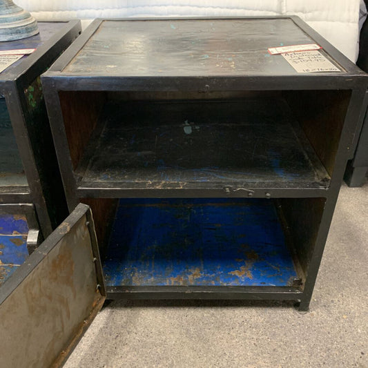 Distressed Steel Side Table