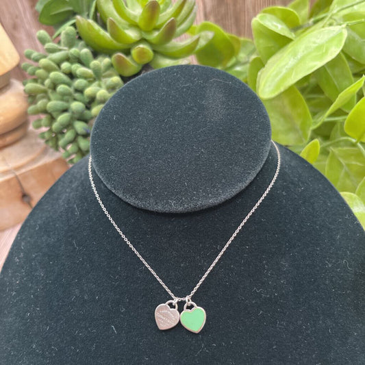Tiffany & Co Double Heart Tag Necklace