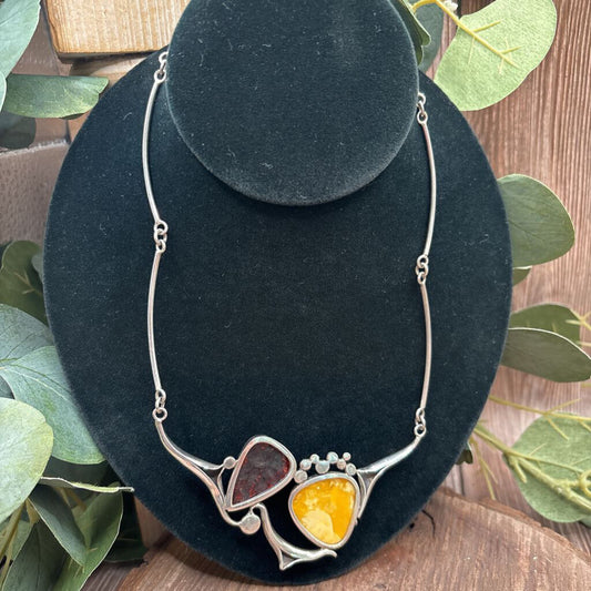 Baltic Amber & Sterling Necklace