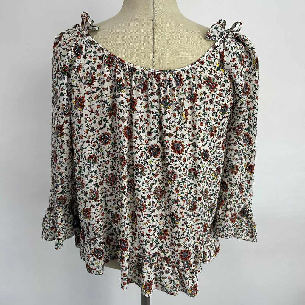 Tory Burch Off Shoulder Floral Shirt