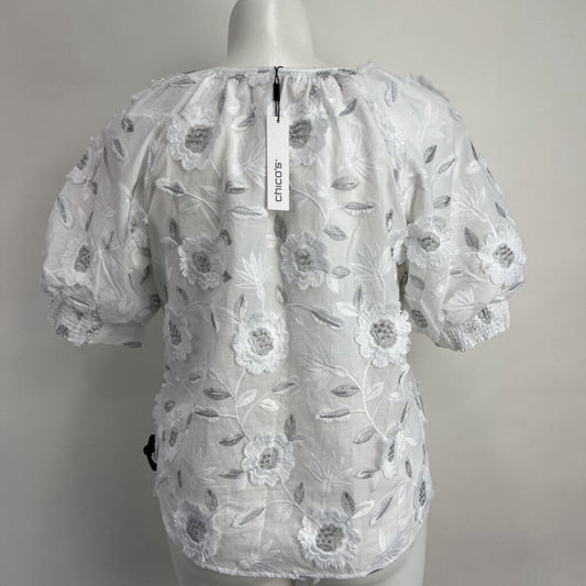 Chicos Floral Peasant Top