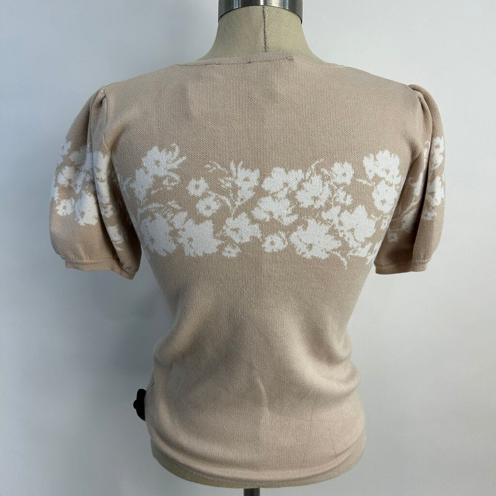 Elie Tahari S/s Floral Sweater