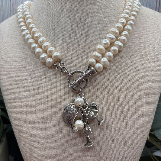 Camp Girl Sterling & Pearl Necklace