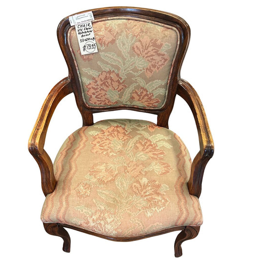 VTG Floral Upholstered Accent Chair AS IS