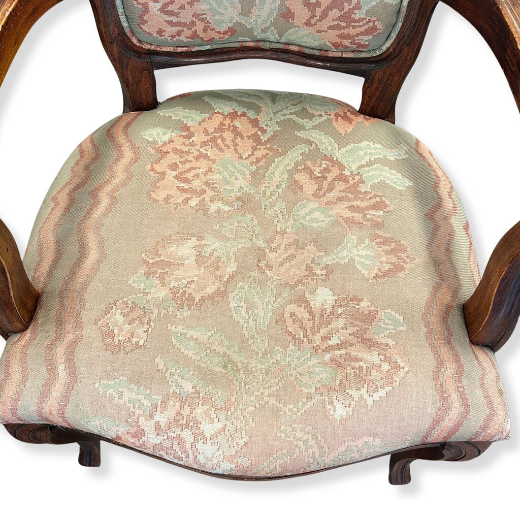 VTG Floral Upholstered Accent Chair AS IS