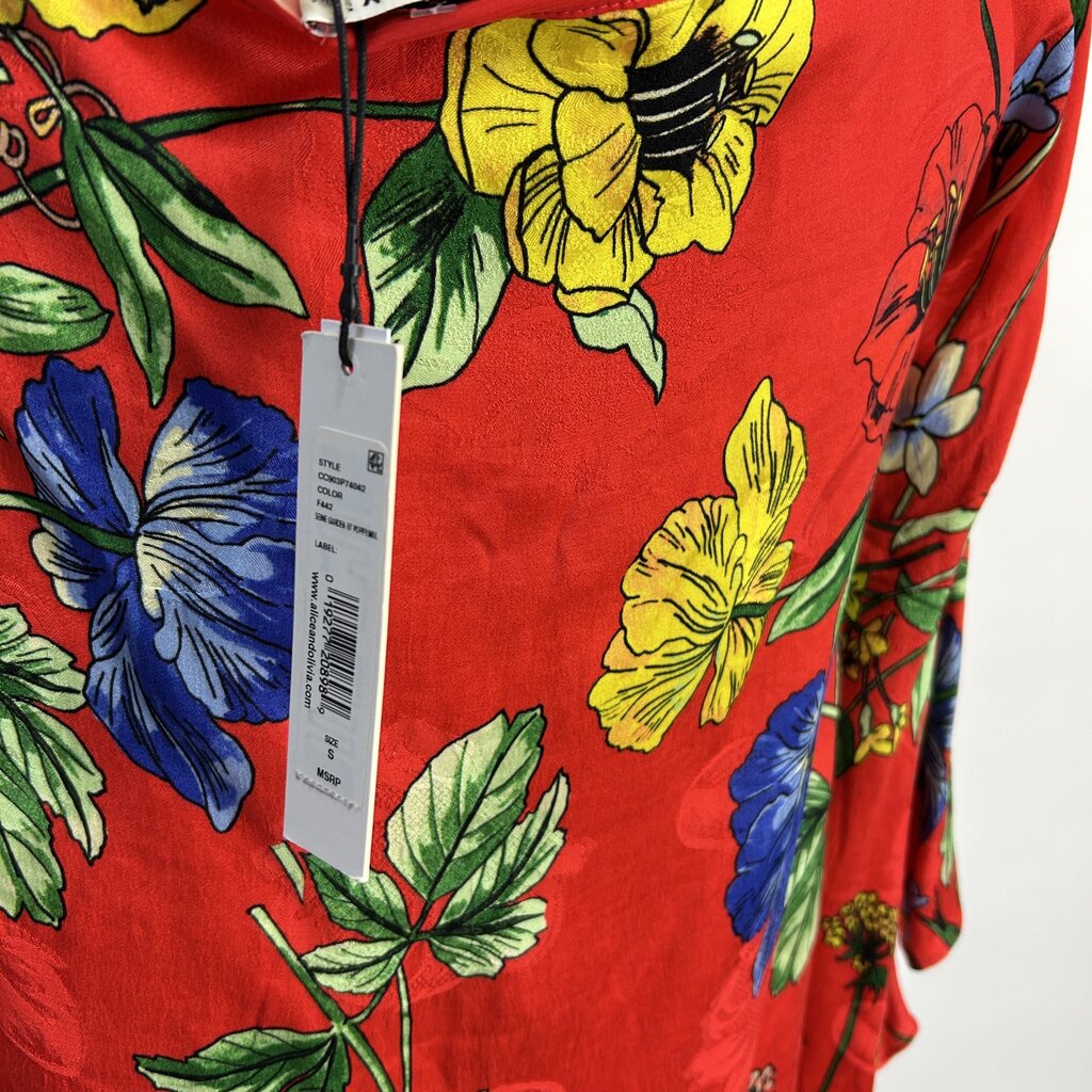 Alice + Olivia 3/4 Bell Slv Floral Shirt