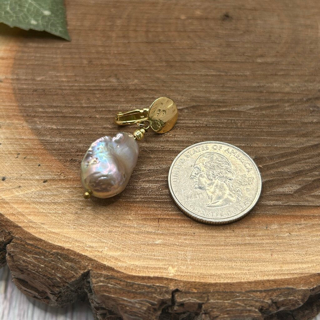 Baroque Pearl Clip Earrings