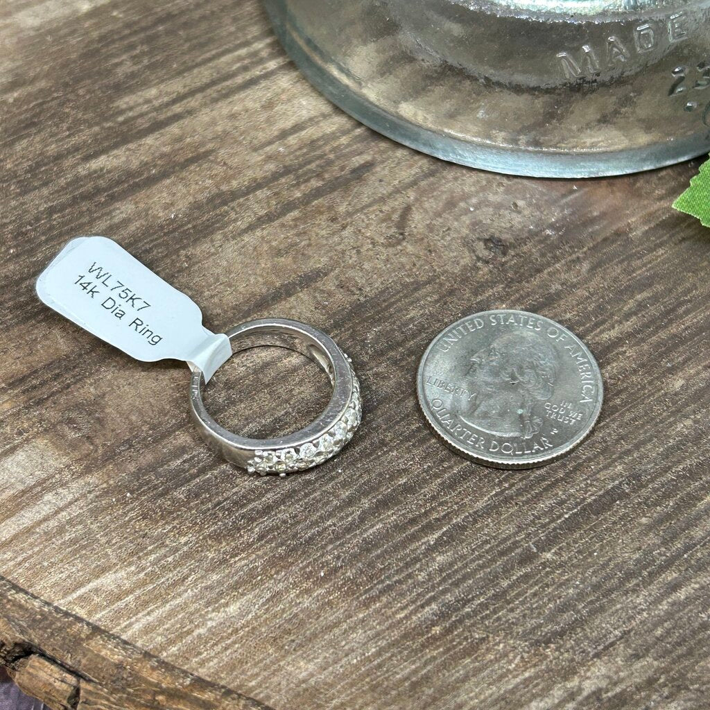 14k Triple Row Diamond Ring