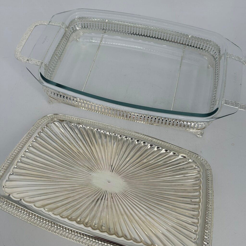 Casserole Dish In Silver Stand