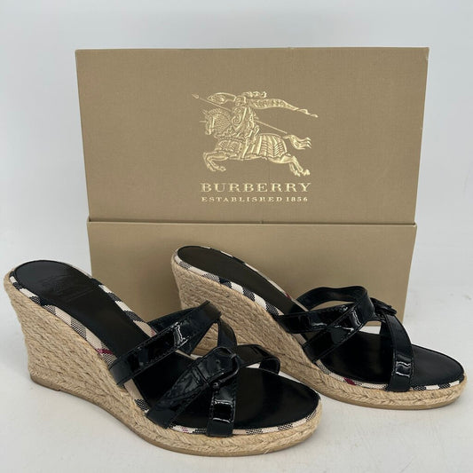 Burberry Espadrille Wedge Sandals