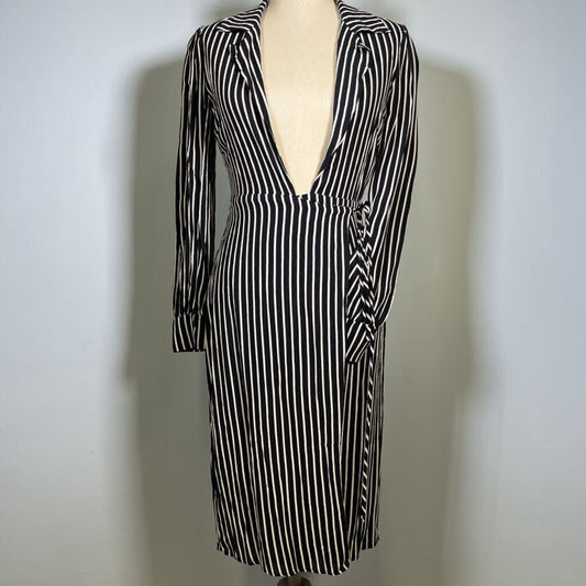 Reformation L/s Stripe Wrap Dress