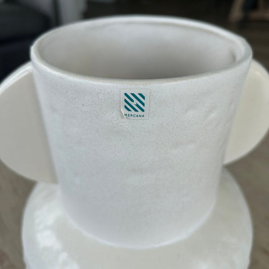 Round Textured Vase w Handles
