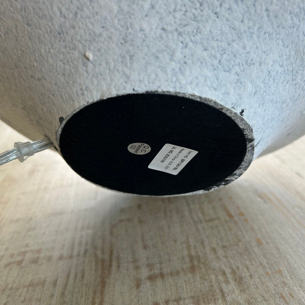 Stone Base Lamp with White Shade