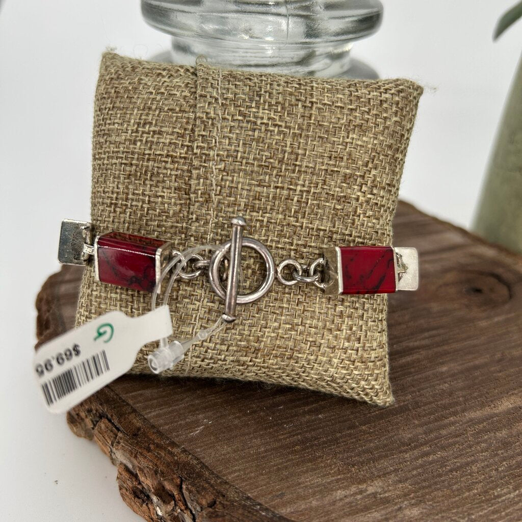 Sterling Stone Link Bracelet