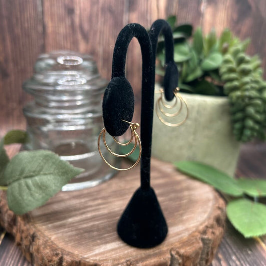 14k Tri Hoop Earrings