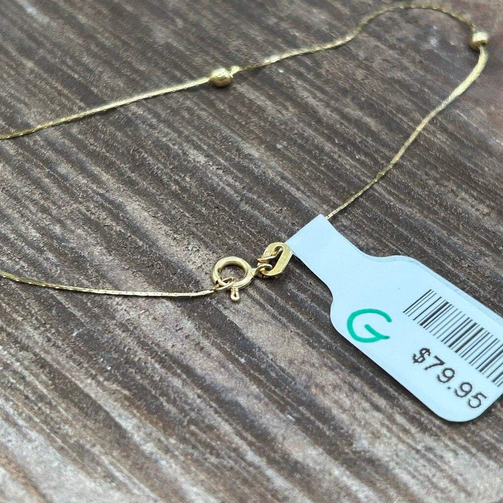 14k Ball Chain Brclt